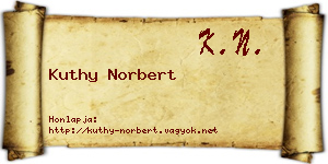 Kuthy Norbert névjegykártya